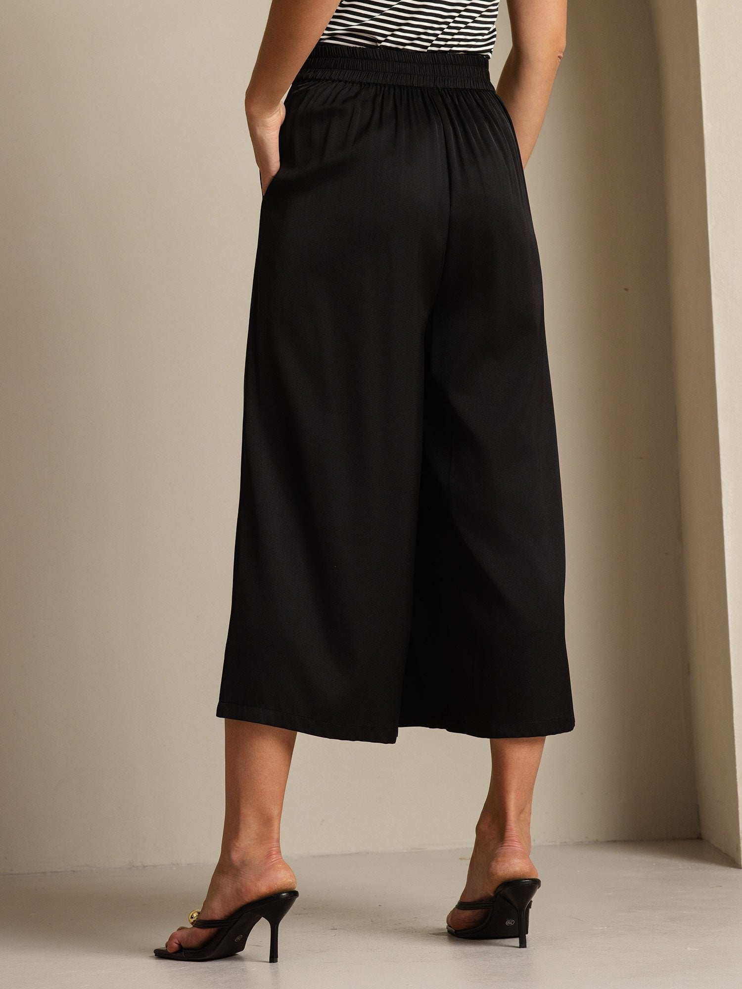 [Schwarz] SilkSilky-DE 19Momme Seide Womens Pants 002