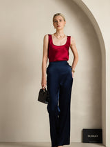[Rotwein] SilkSilky-DE Sleeveless Cami Top 007