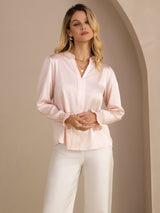 [Rosa] SilkSilky-DE Long Sleeve Damenblusen 004