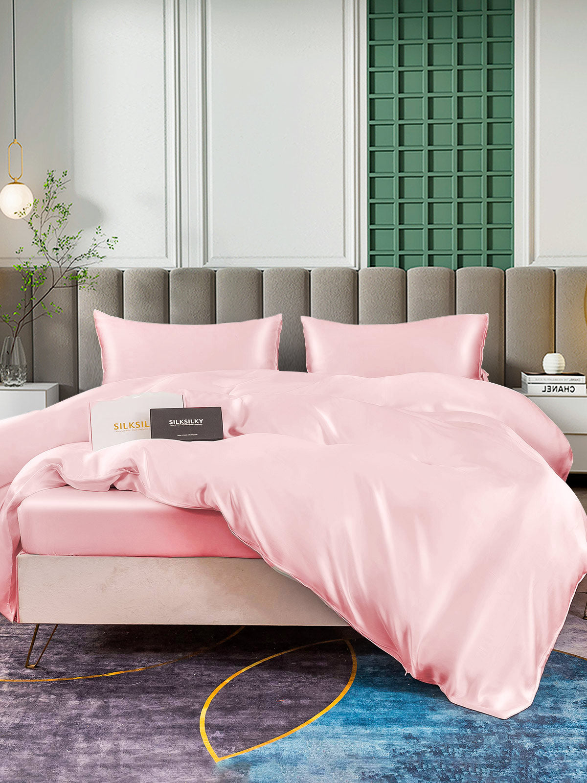 [Rosa] SilkSilky-DE 25Momme Reine Seide Bedding Set 003