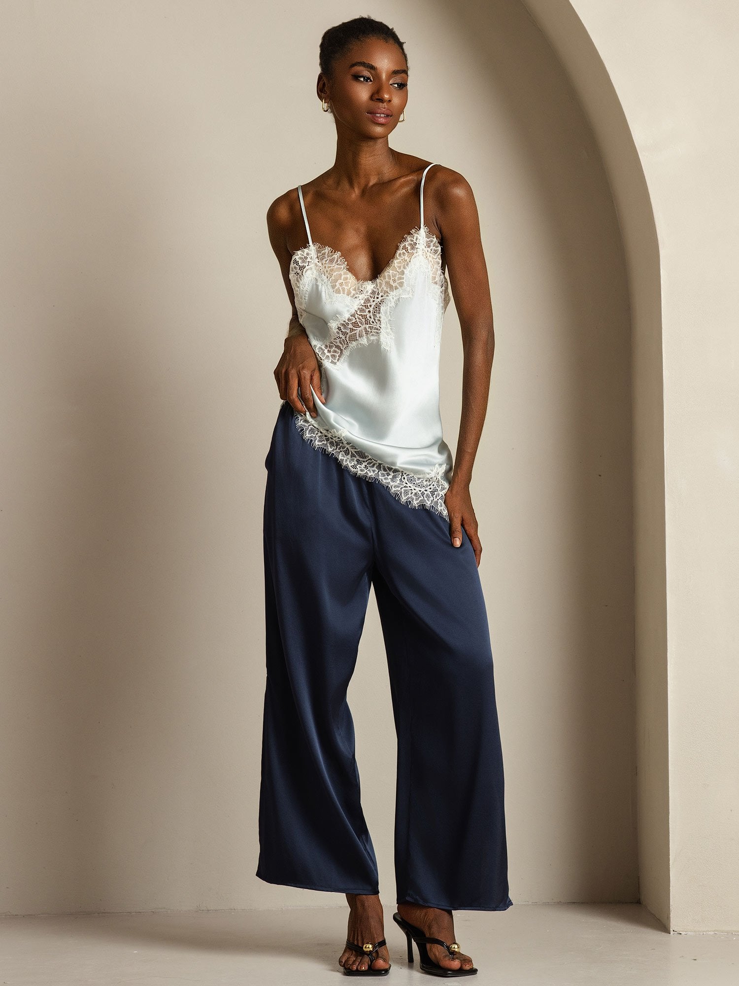 [Hellblau] SilkSilky-DE Reine Seide Camisoles 010