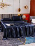 SilkSilky DE 19Momme Reine Seide Bedding Set Dunkelblau 003