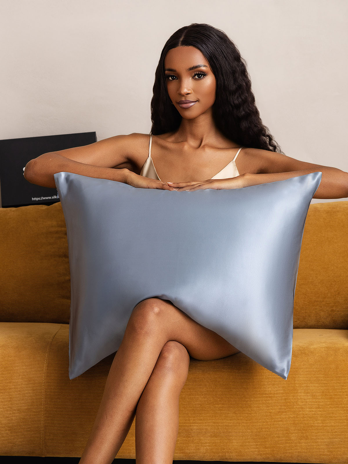 [Graublau] SilkSilky-DE 22Momme Reine Seide Pillowcase 001