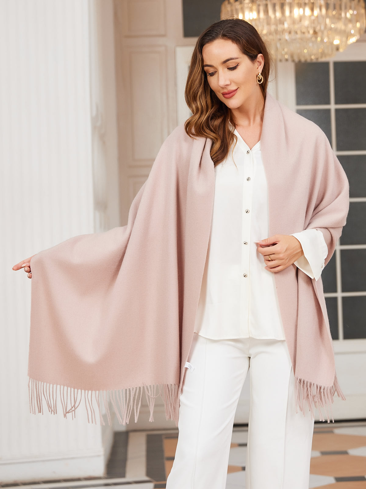 [Hellbeige] SilkSilky-DE Wolle Scarf 001