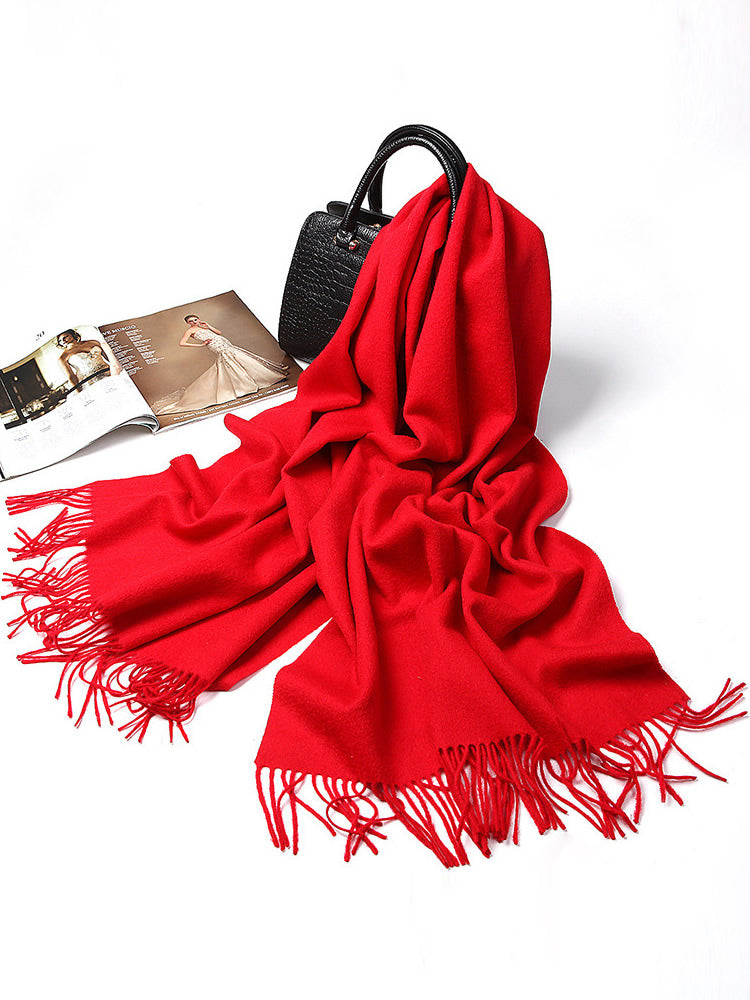 [Rot] SilkSilky-DE Wolle Scarf 005
