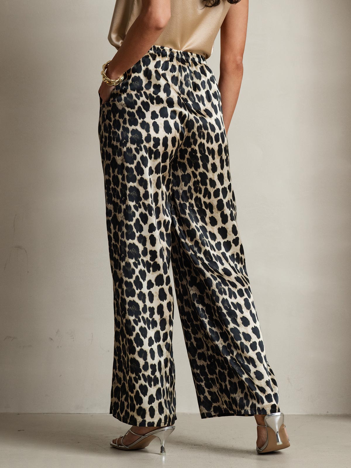 [Leopard] SilkSilky-DE Reine Seide Womens Pants 002