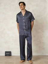 [MarineGinkgo] SilkSilky-DE Reine Seide Umlegekragen Herren Pyjamas 001