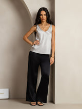 [Silber] SilkSilky-DE Sleeveless V Neck Cami Top 005