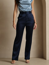 [Dunkelblau] SilkSilky-DE 19Momme Seide Womens Pants 003