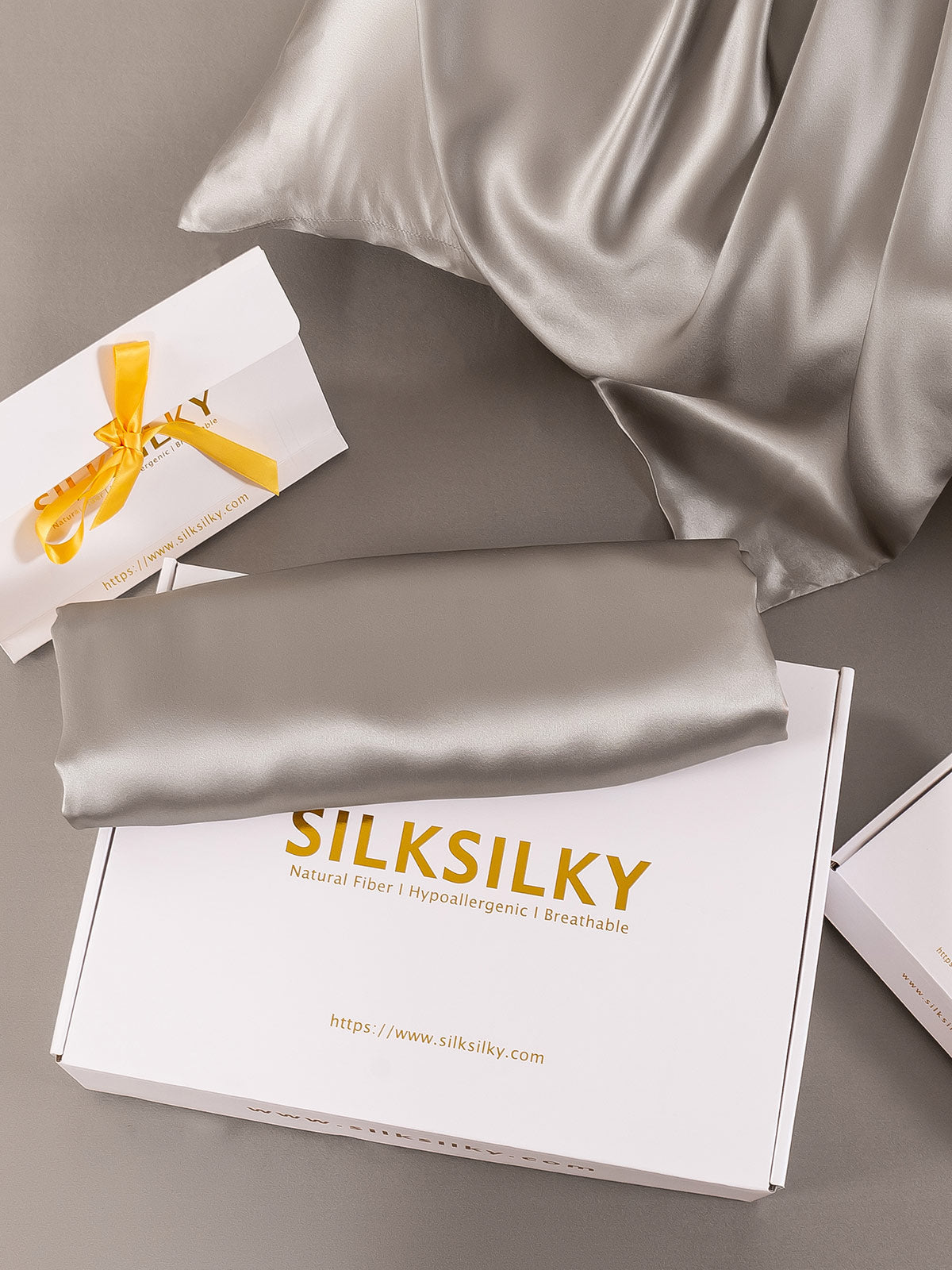 [Grau] SilkSilky-DE 22Momme Reine Seide Pillowcase 004