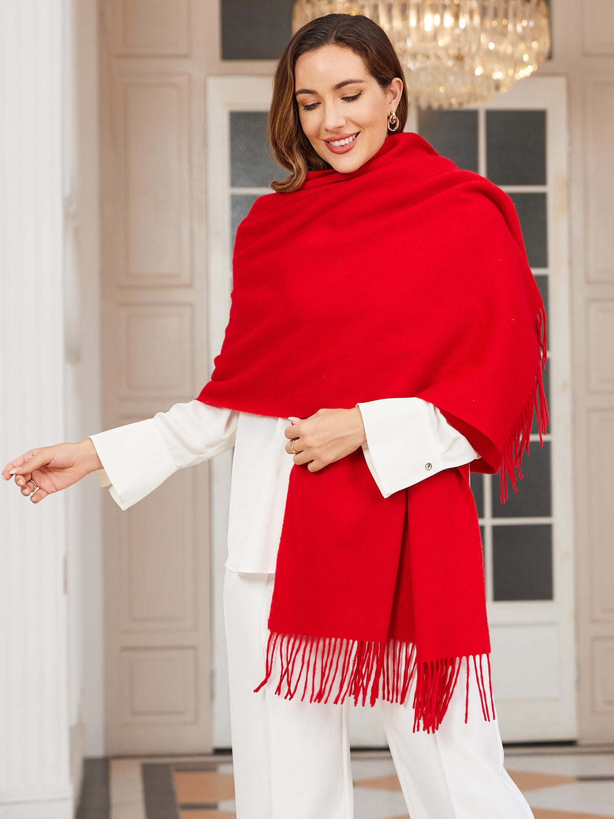 [Rot] SilkSilky-DE Wolle Scarf 002