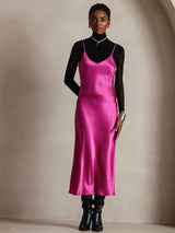 [Rosarot] SilkSilky-DE Sleeveless V Neck Kleider 007