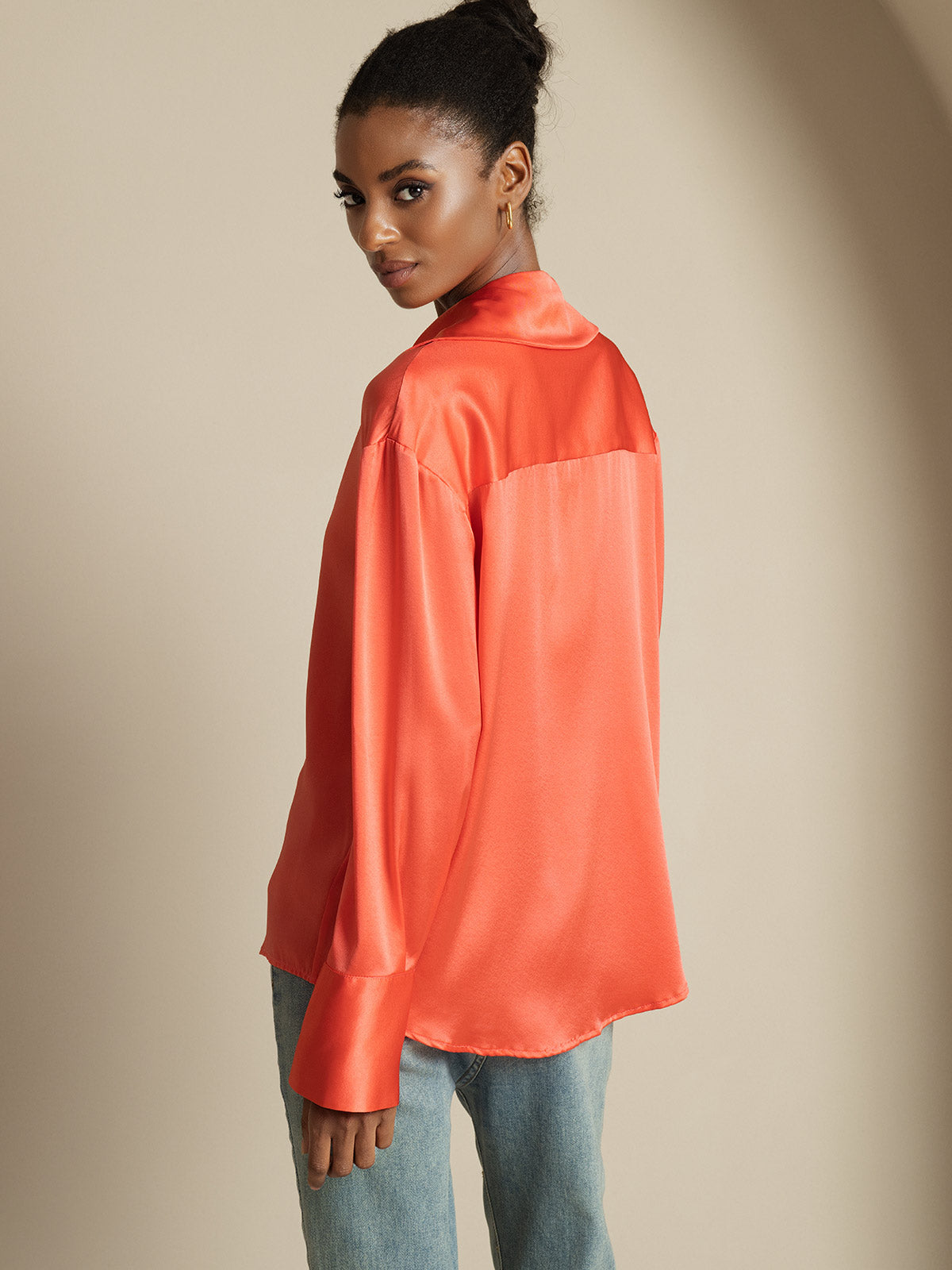 [Kaiserrot] SilkSilky-DE 19Momme Seide Womens Shirt 002