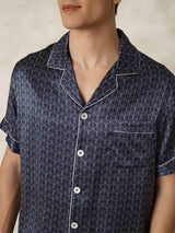 [MarineGinkgo] SilkSilky-DE Reine Seide Umlegekragen Herren Pyjamas 007