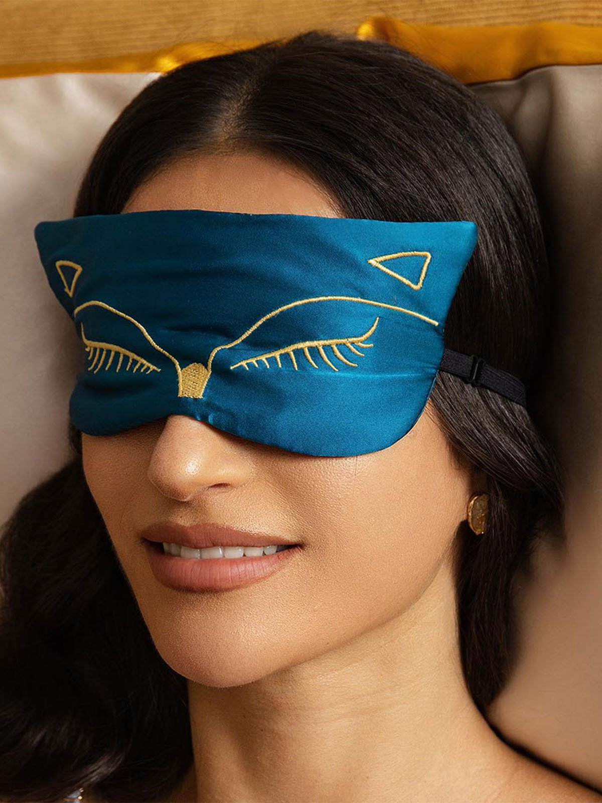 [König Blau] SilkSilky-DE Reine Seide Eye Mask 003