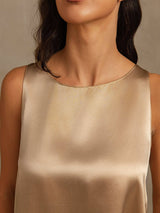 [Champagner] SilkSilky-DE Sleeveless Scoop Neck Cami Top 004