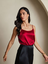 [Rotwein] SilkSilky-DE Spaghetti Strap Cami Top 001