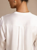 [Weiß] SilkSilky-DE Long Sleeve Blouse 005