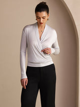 [Grau] SilkSilky-DE Long Sleeve Damenblusen 004