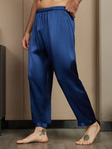 [Dunkelblau] SilkSilky-DE Reine Seide Mens Sleep Bottoms 004