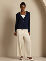 [Dunkelblau] SilkSilky-DE Long Sleeve Damen Cardigan 008