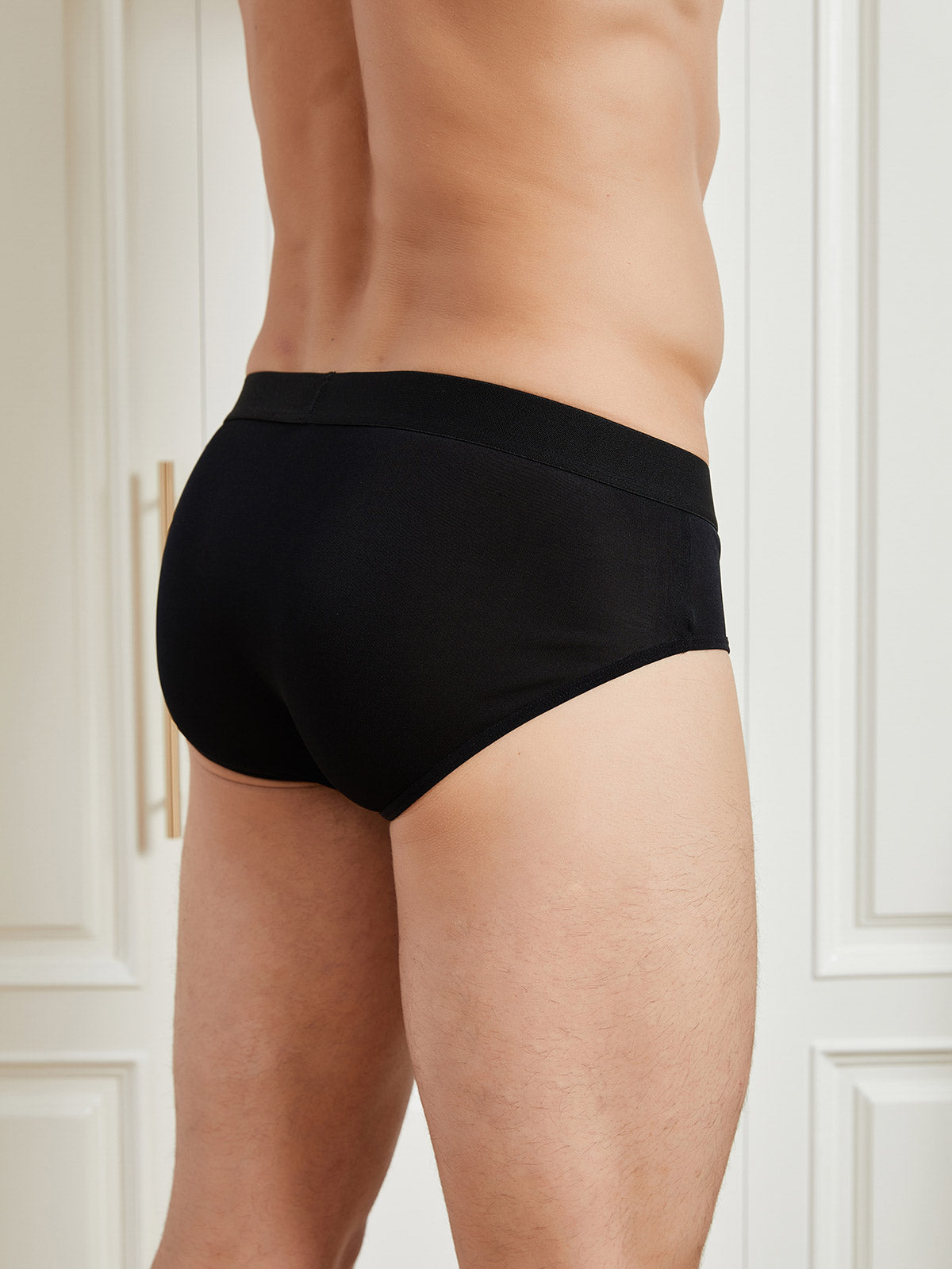 [Black] SilkSilky  Silk Knitted Mens Underwear 002