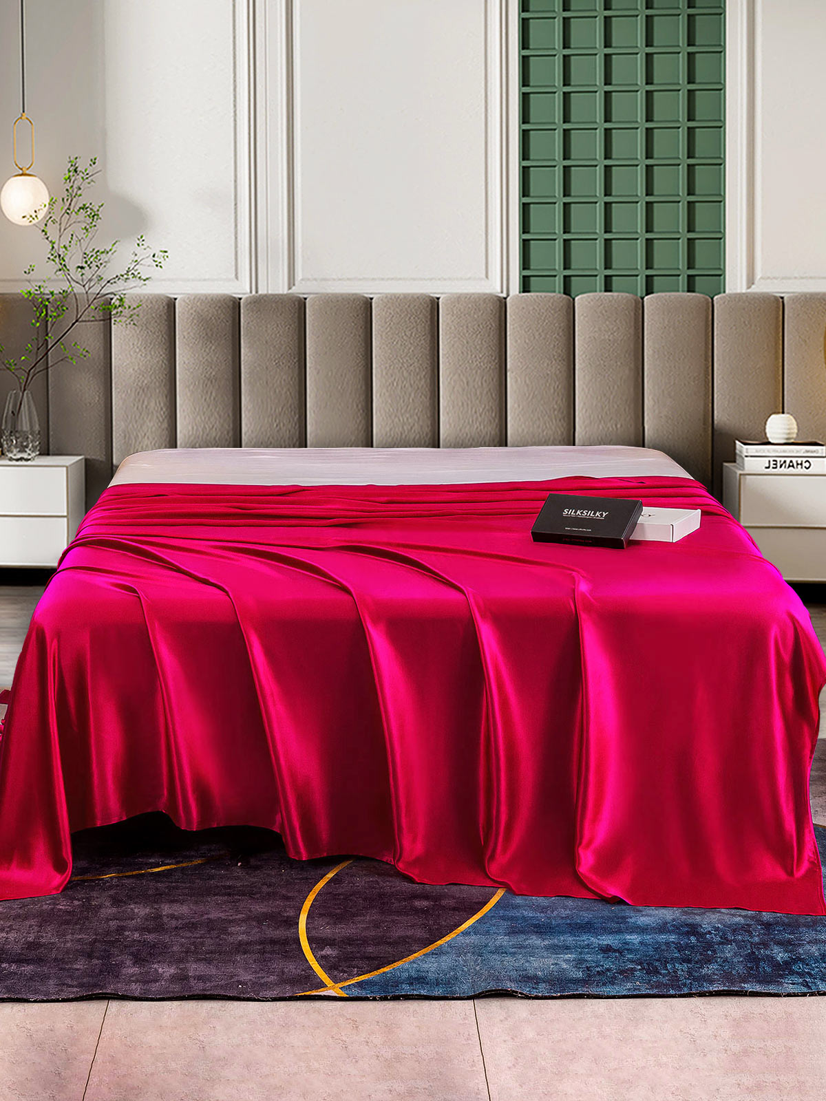 [Rotwein] SilkSilky-DE 25Momme Reine Seide Sheet 003