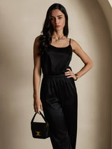[Schwarz] SilkSilky-DE Spaghetti Strap Cami Top 001