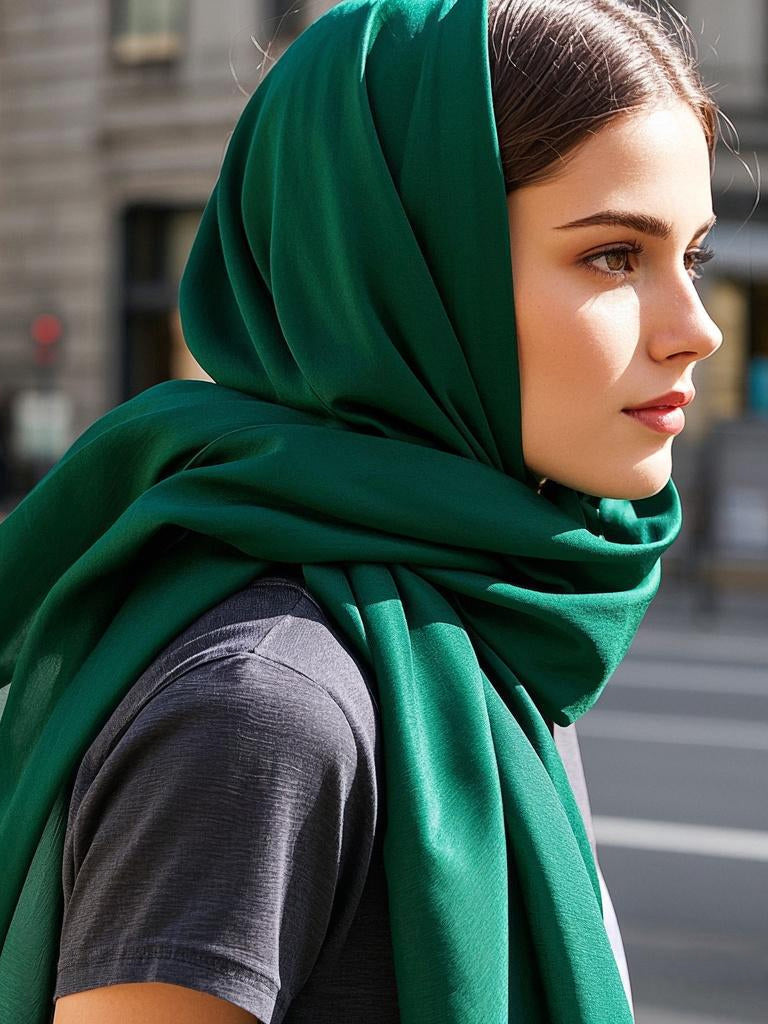 [Dunkelgrün] SilkSilky-DE Schals 002