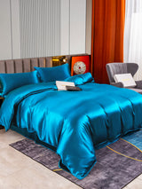[König Blau] SilkSilky-DE 22Momme Bettwäsche Sets 004