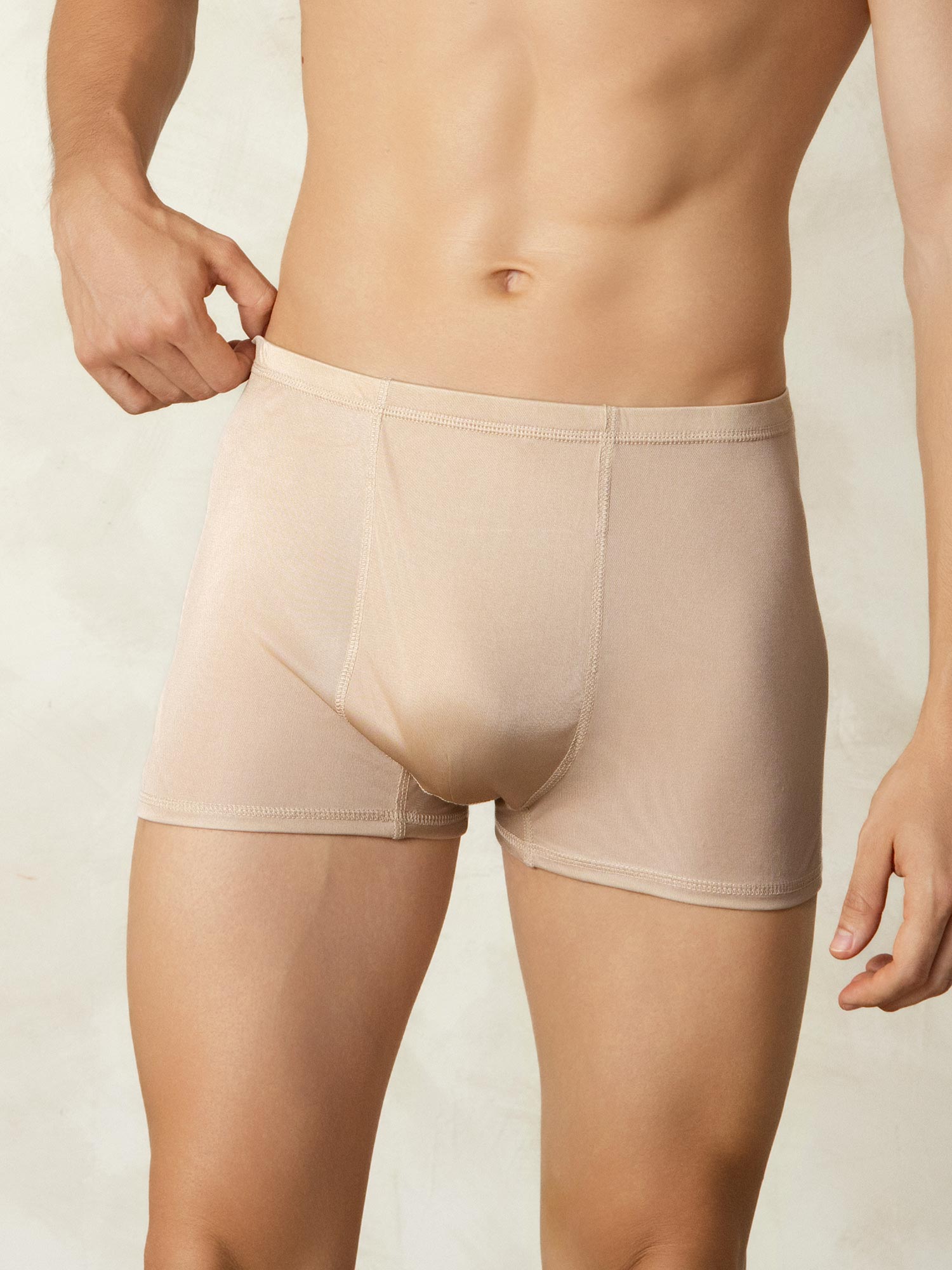 [Beige] SilkSilky-DE Seidenstrick Mens Underwear 003