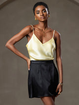 [Hellgelb] SilkSilky-DE Sleeveless V Neck Cami Top 005