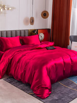 [Rotwein] SilkSilky-DE 19Momme Bettwäsche Sets 001