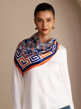 [Marineblaues Seepferdchen] SilkSilky-DE Scarf 005