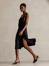 [Schwarz] SilkSilky-DE Sleeveless Kleider 003