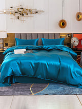 [König Blau] SilkSilky-DE 19Momme Bettwäsche Sets 002