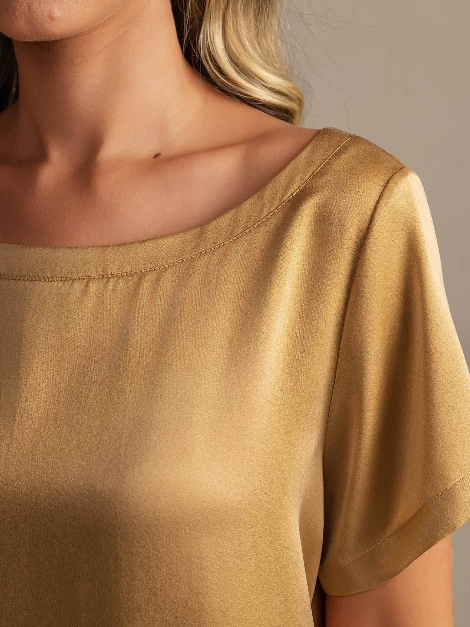 [Tan] SilkSilky-DE 19Momme Seide Womens Pajamas 004