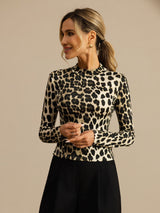 [Leopard] SilkSilky-DE Long Sleeve T-Shirt 004