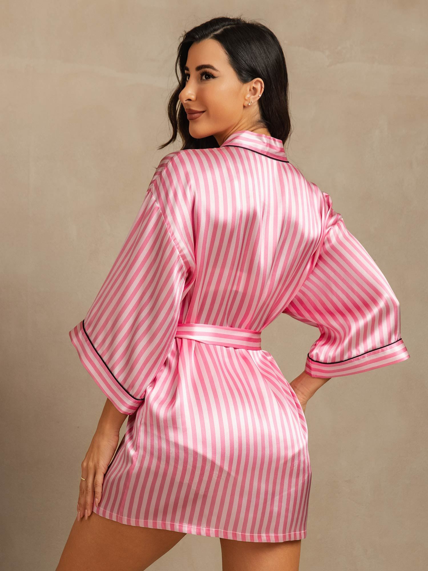 [Rosa] SilkSilky-DE Reine Seide Womens Robe 002