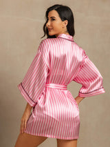 [Rosa] SilkSilky-DE Damen Morgenmantel 002