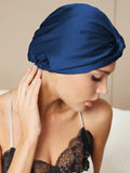 SilkSilky DE Reine Seide Sleep Cap Dunkelblau 002