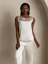 [Hellgrau] SilkSilky-DE Sleeveless Round Neck Cami Top 005