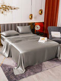 SilkSilky DE 19Momme Reine Seide Bedding Set Grau 003