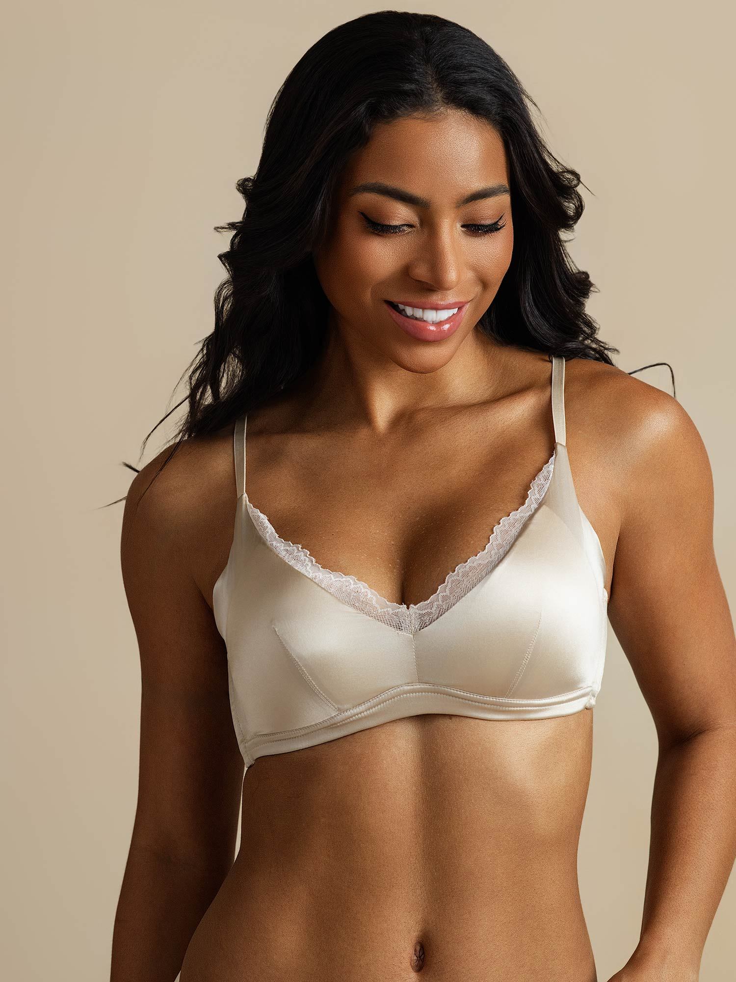 [Champagner] SilkSilky-DE Reine Seide Bra 008