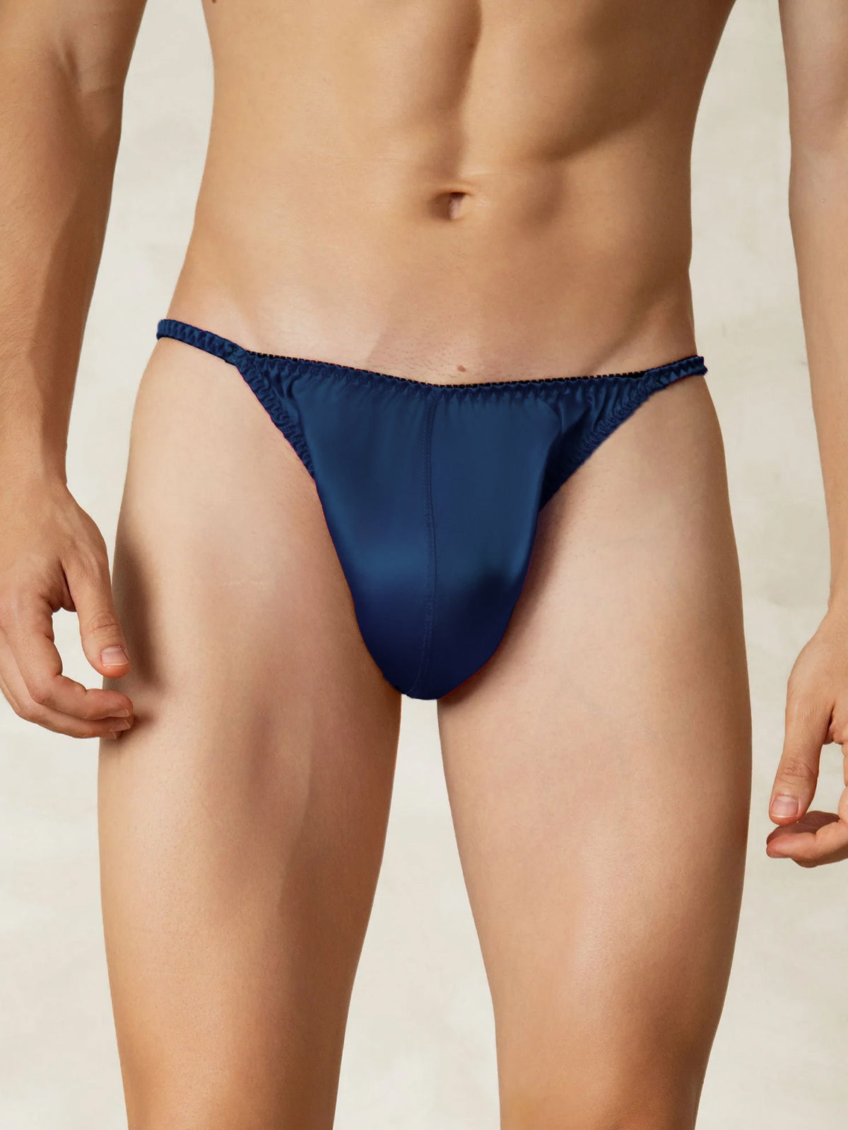 [Dunkelblau] SilkSilky-DE Reine Seide Mens Underwear 003