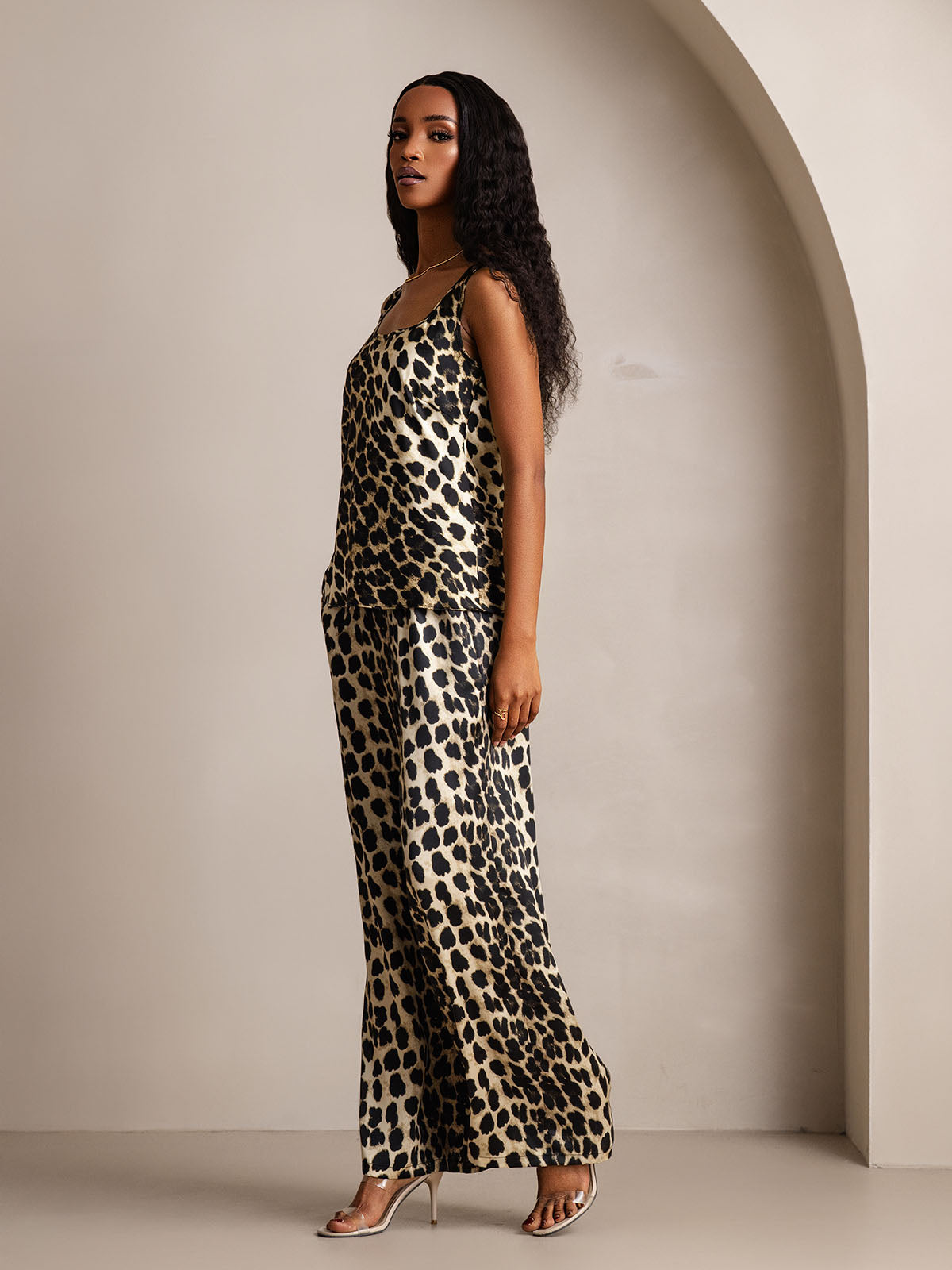 [Leopard] SilkSilky-DE Reine Seide Camisole Set 005