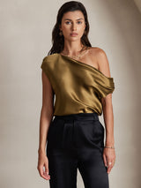 [Braun] SilkSilky-DE 19Momme Ärmellos T-Shirt 004