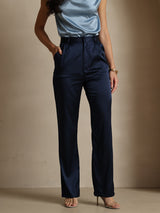 [Dunkelblau] SilkSilky-DE 19Momme Seide Womens Pants 001