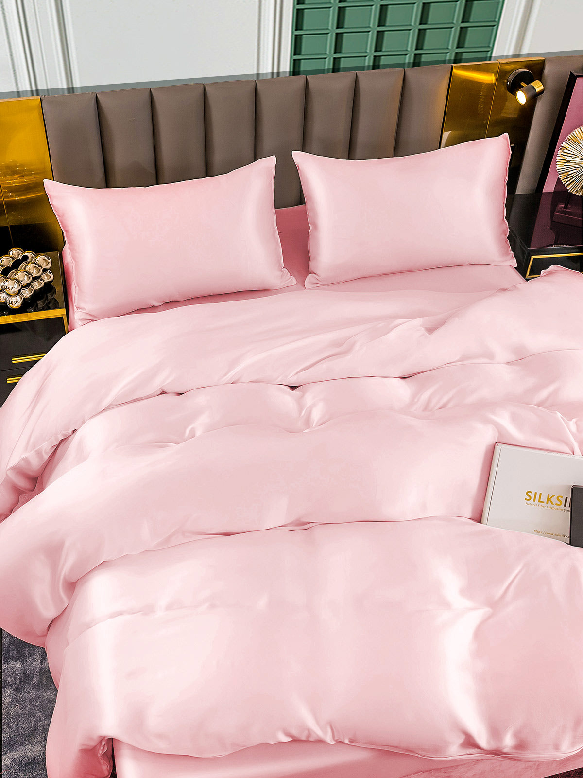 [Rosa] SilkSilky-DE 25Momme Reine Seide Bedding Set 006