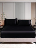 SilkSilky DE 22Momme Reine Seide Bedding Set Schwarz 001